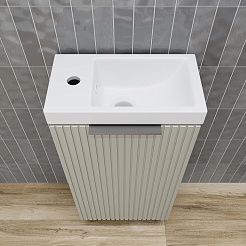 Style Line Тумба с раковиной Соло 40 серая галька – фотография-4